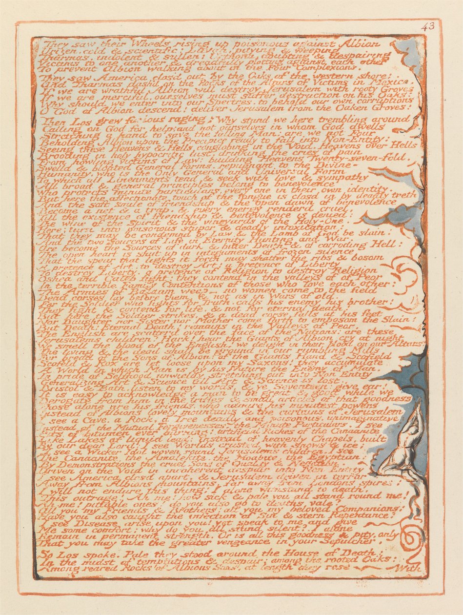 Jeruzalem, Plaat 43, Ze Zagen hun Wielen.... door William Blake