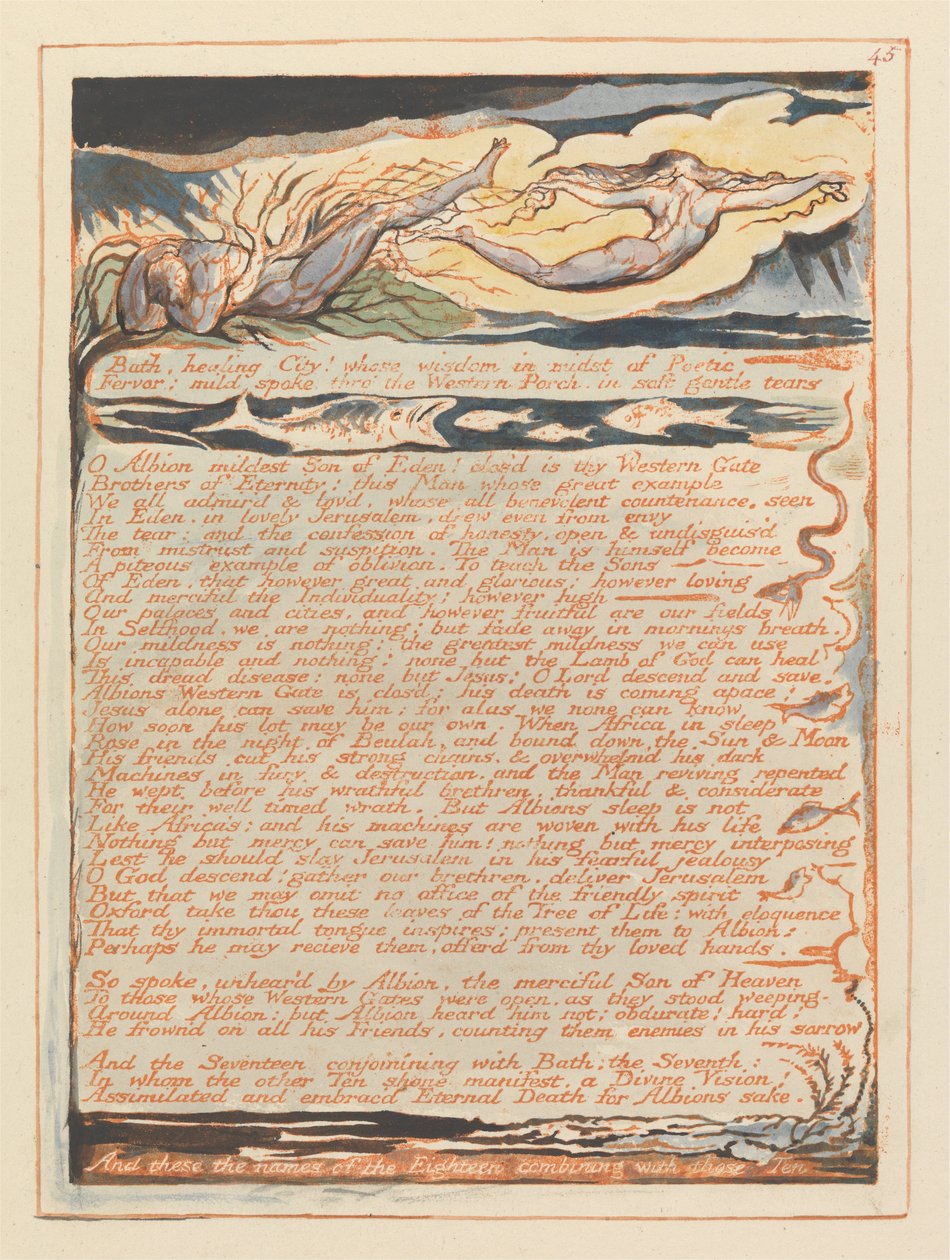 Jeruzalem, Plaat 45, Bath, Genezing Stad!.... door William Blake