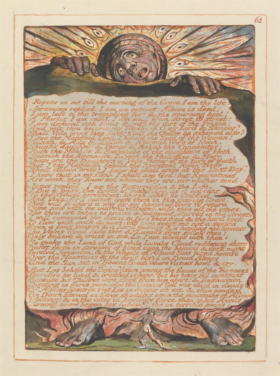 Jeruzalem, Plaat 62, Rust op mij.... door William Blake