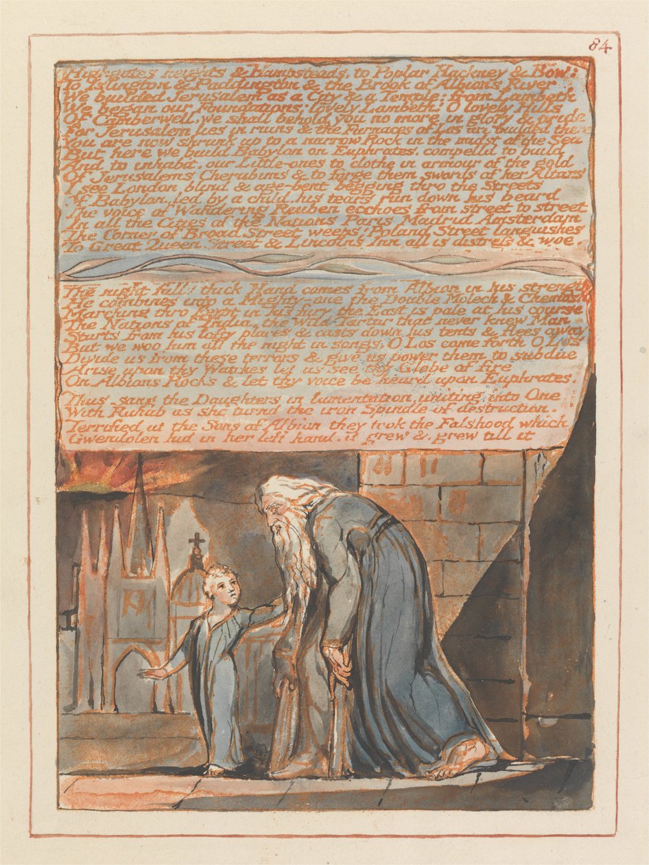 Jeruzalem, Plaat 84, Hoogtes van Highgate en Hampstead.... door William Blake
