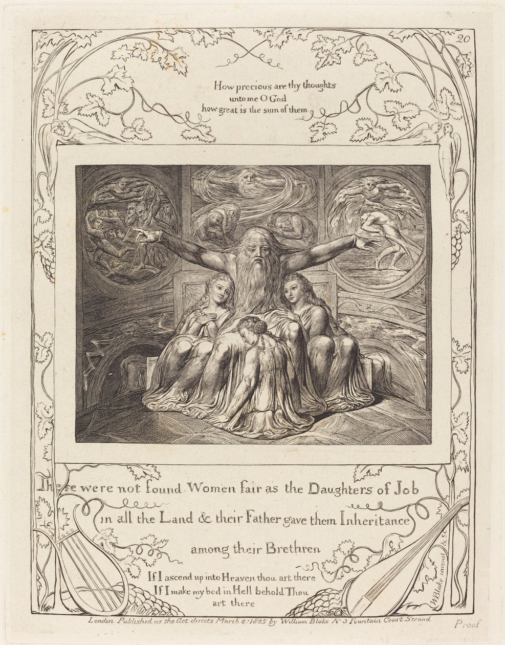 Job en Zijn Dochters door William Blake