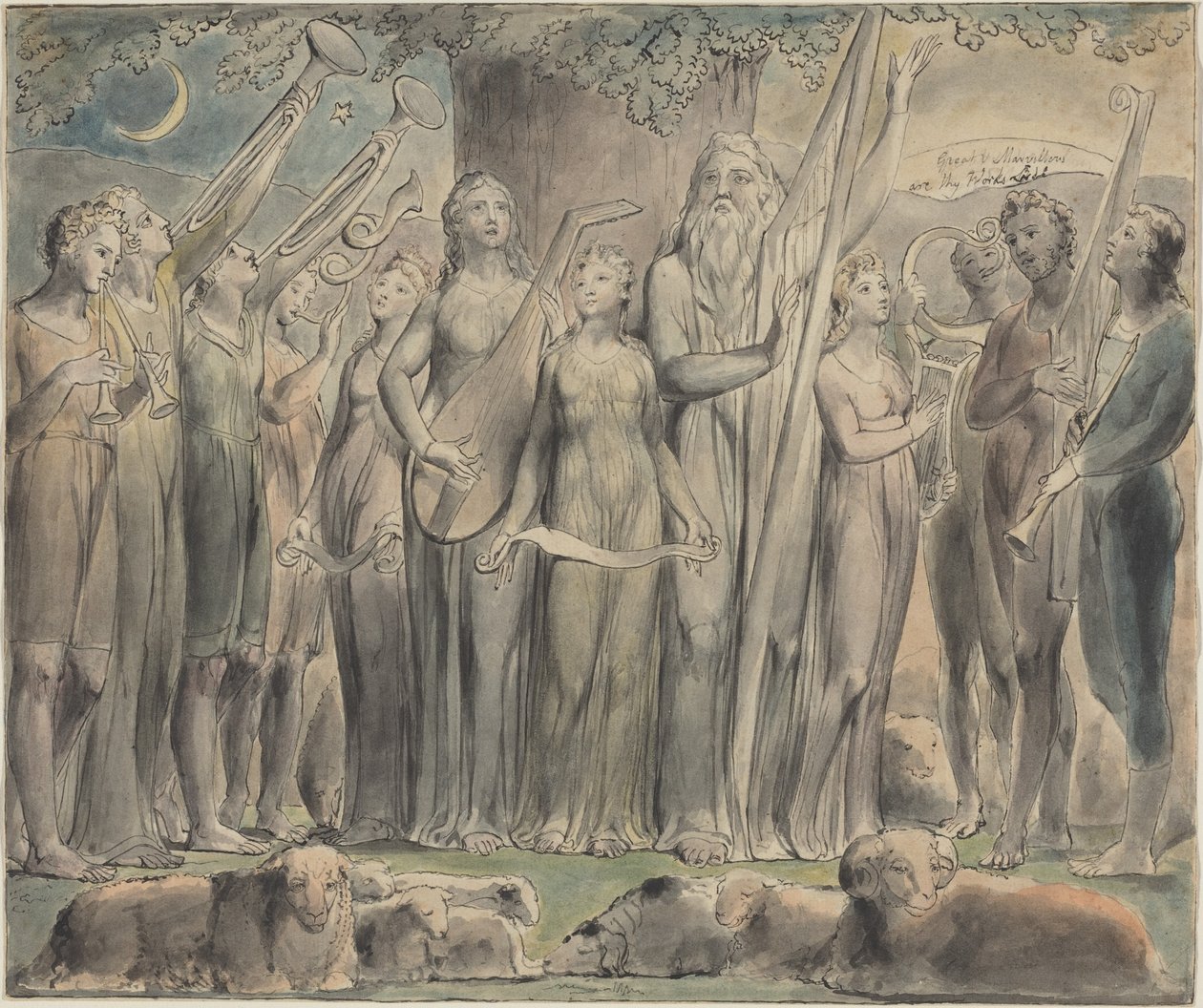 Job en zijn gezin vinden weer welvaart door William Blake