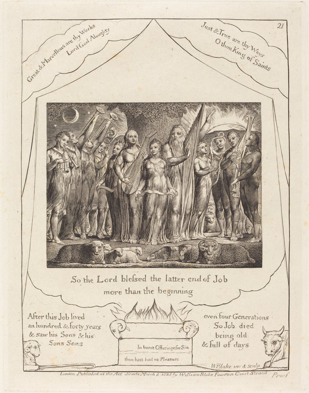 Job en Zijn Vrouw Hersteld in Welvaart, 1825 door William Blake