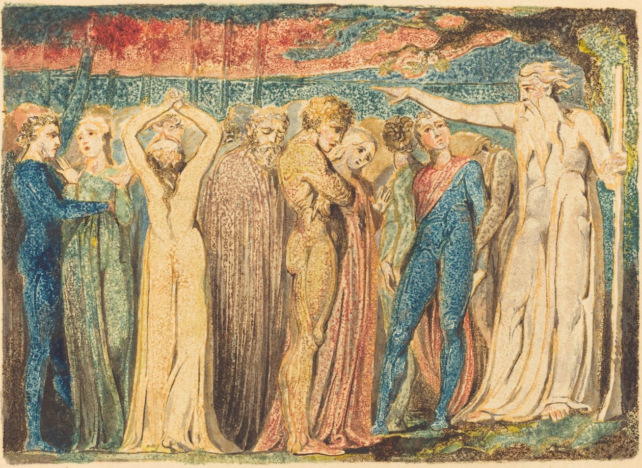 Jozef van Arimathea Predikend aan de Britten, c. 1794-1796 door William Blake