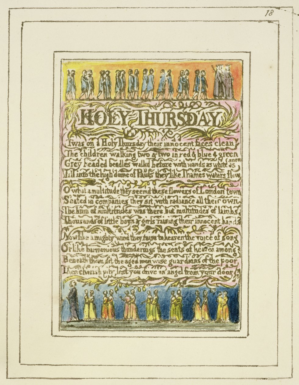 Heilige Donderdag: plaat 18 uit Songs of Innocence and of Experience (kopie R) door William Blake