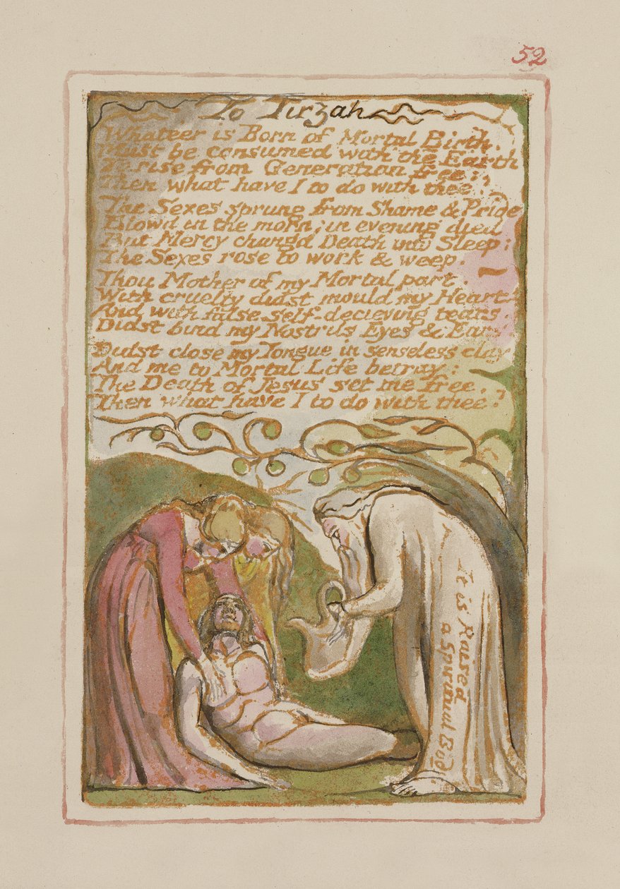 P.125-1950.pt52 Aan Tirzah: plaat 52 uit Songs of Innocence and of Experience (kopie AA) c.1815-26 door William Blake