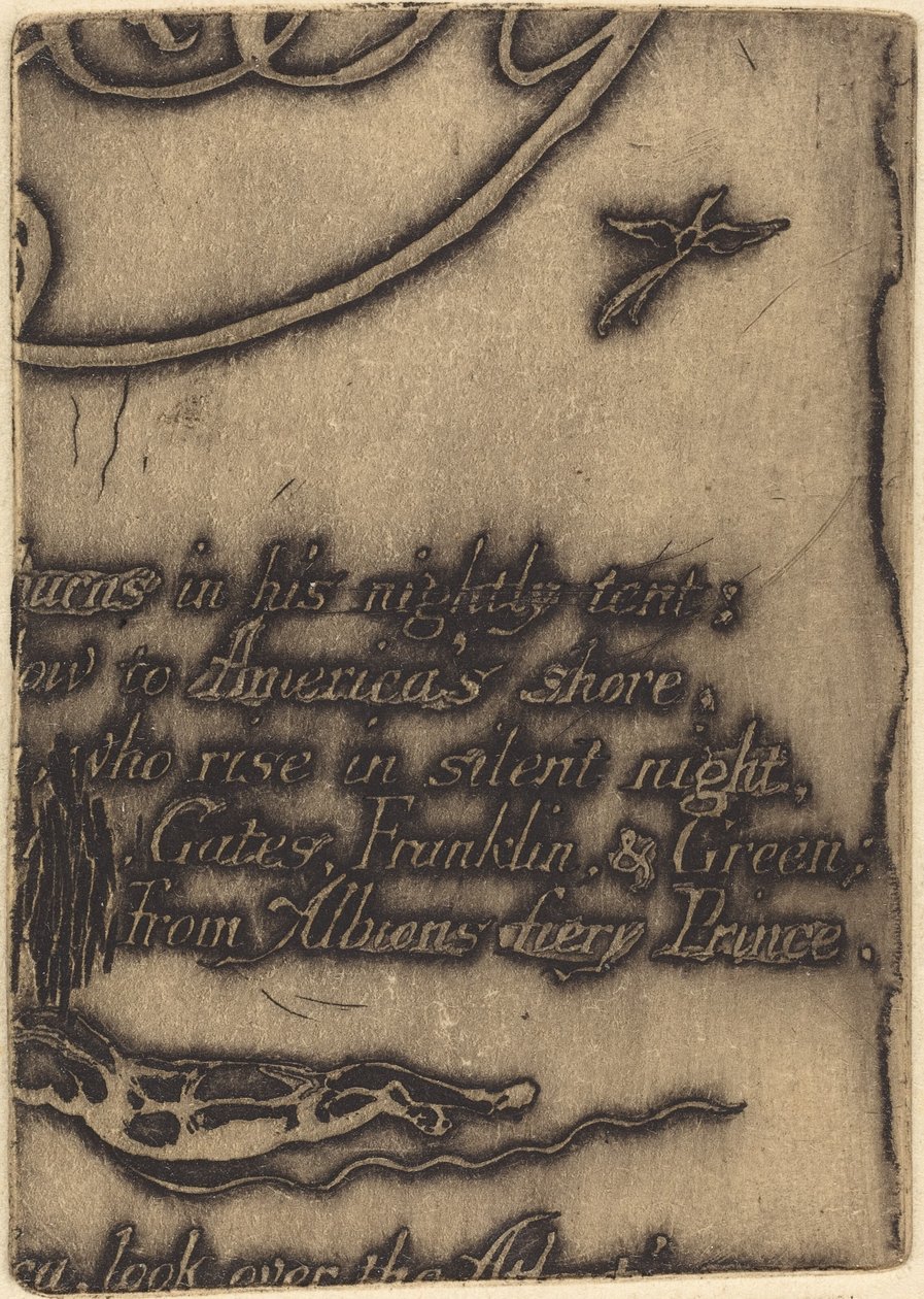 Herdruk van fragment van geannuleerde plaat voor "Een Profetie" door William Blake