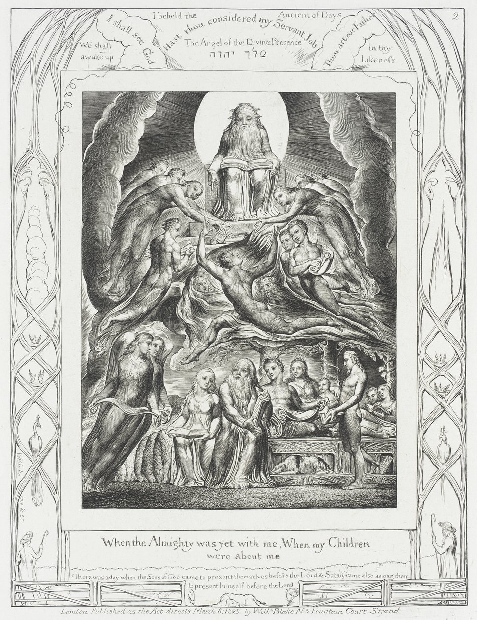 Satan verschijnt voor God door William Blake