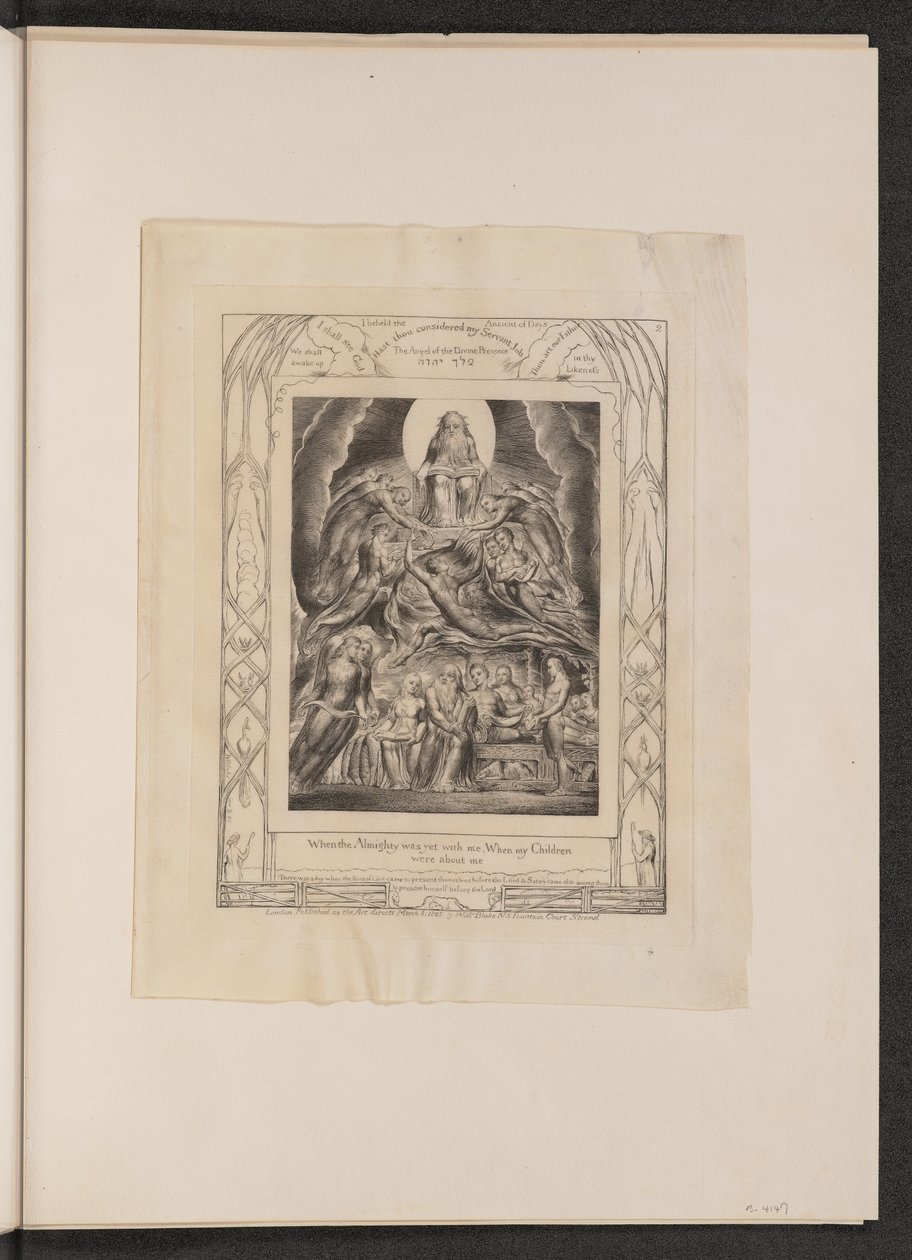 Satan Voor de Troon van God, 1825 door William Blake