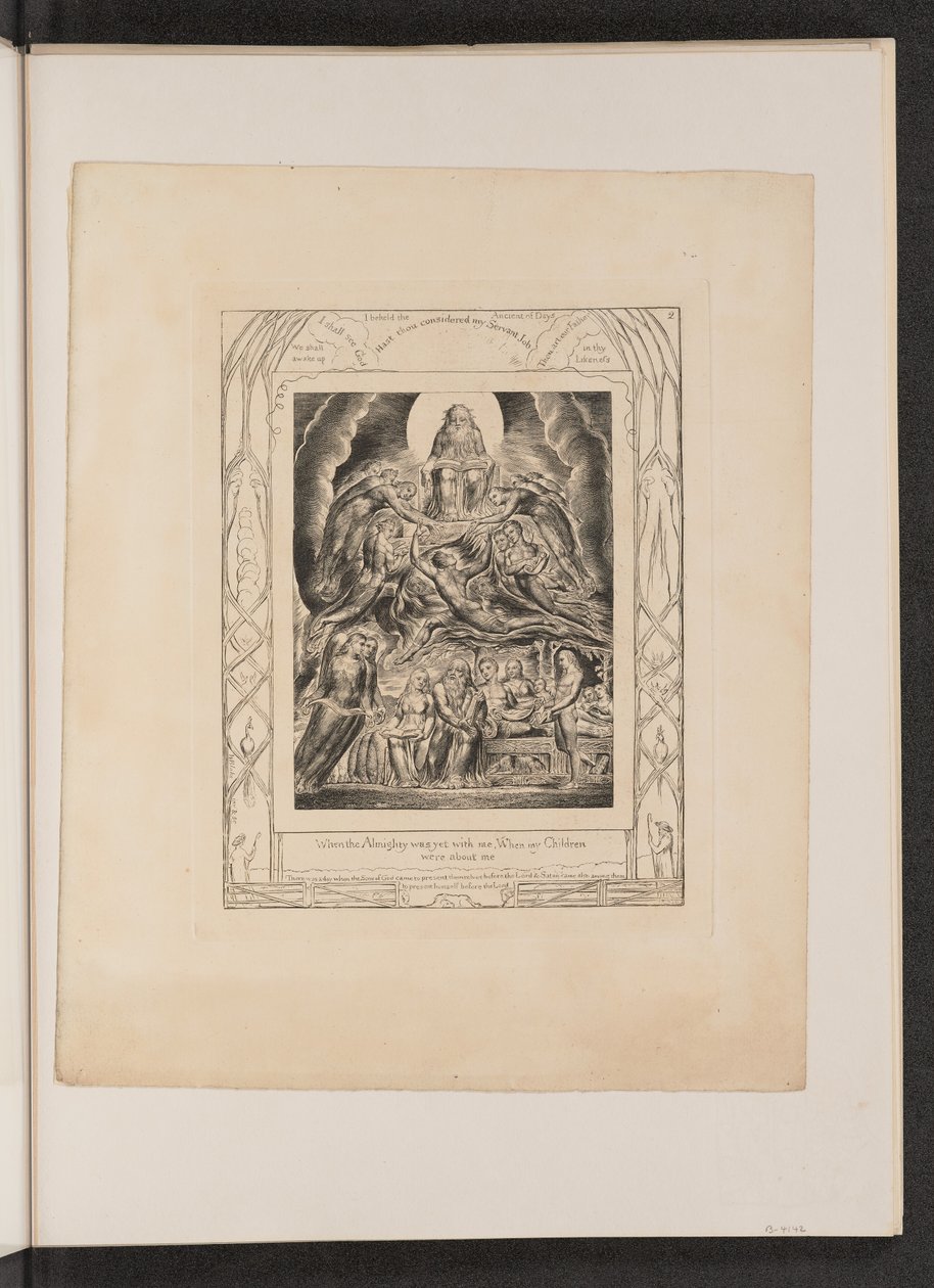 Satan Voor de Troon van God door William Blake