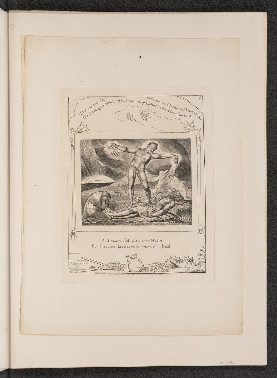 Satan slaat Job met zweren door William Blake