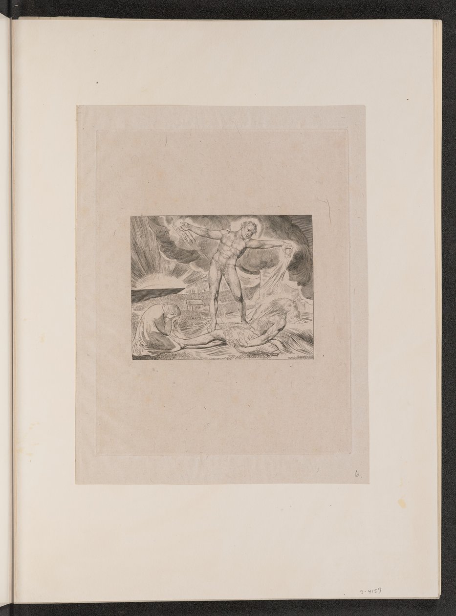 Satan Slaat Job met Zweren door William Blake