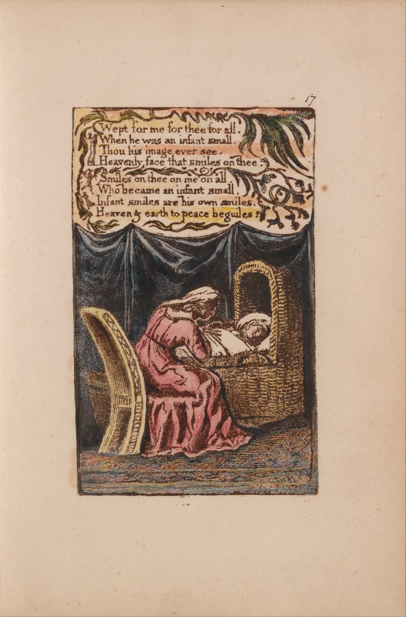 Liederen van Onschuld en Ervaring, Plaat 17, Een Wiegelied (Bentley 17) door William Blake