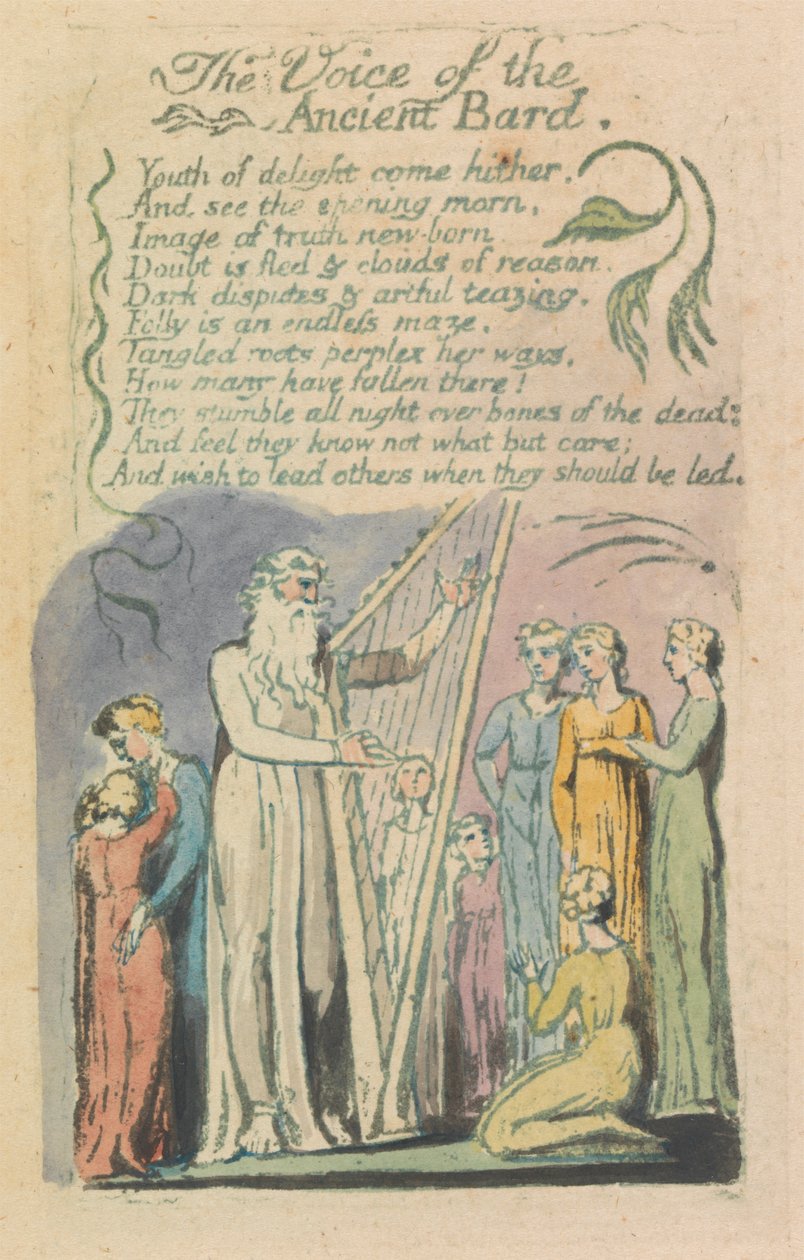 Songs of Innocence and of Experience, Plaat 22, "Het gevonden meisje" (Bentley 36) door William Blake