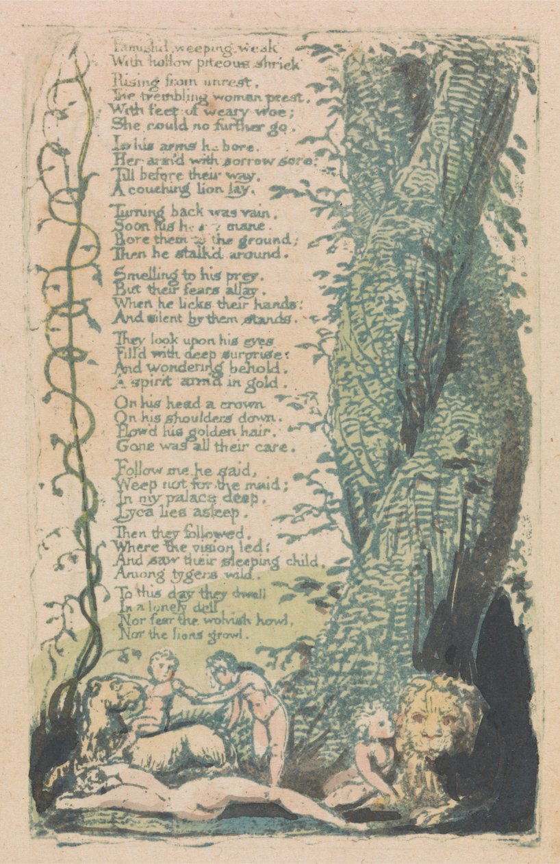 Songs of Innocence and of Experience, Plaat 22, Het Kleine Meisje Gevonden (Bentley 36) door William Blake