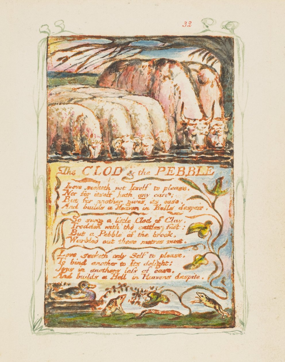 Songs of Innocence and of Experience: The Clod & the Pebble, ca. 1825 door William Blake