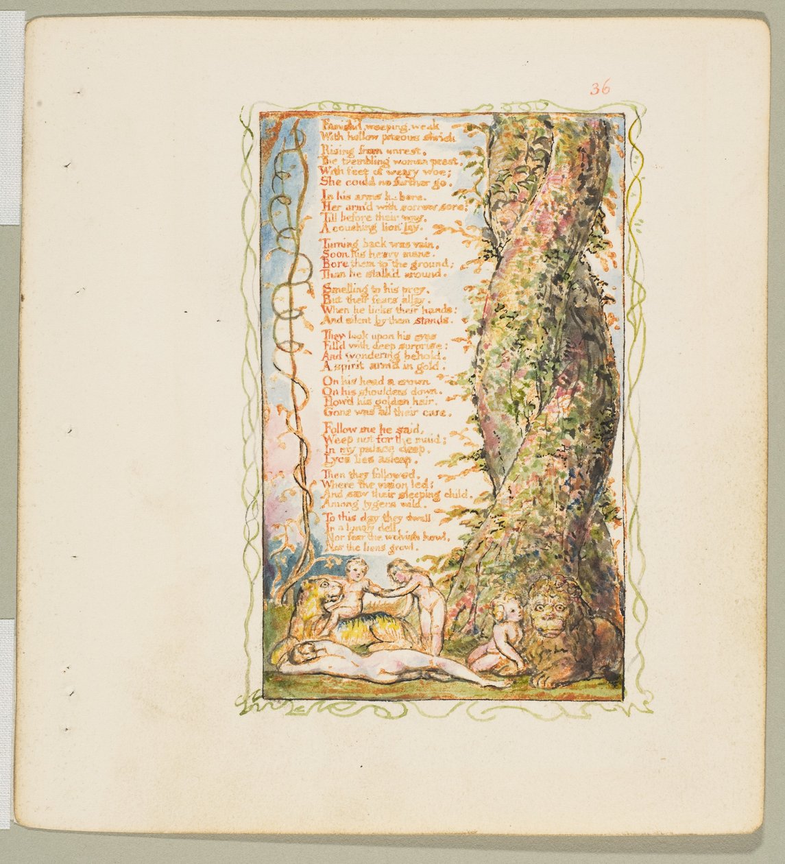 Songs of Innocence and of Experience: The Little Girl Found tweede plaat, ca. 1825 door William Blake