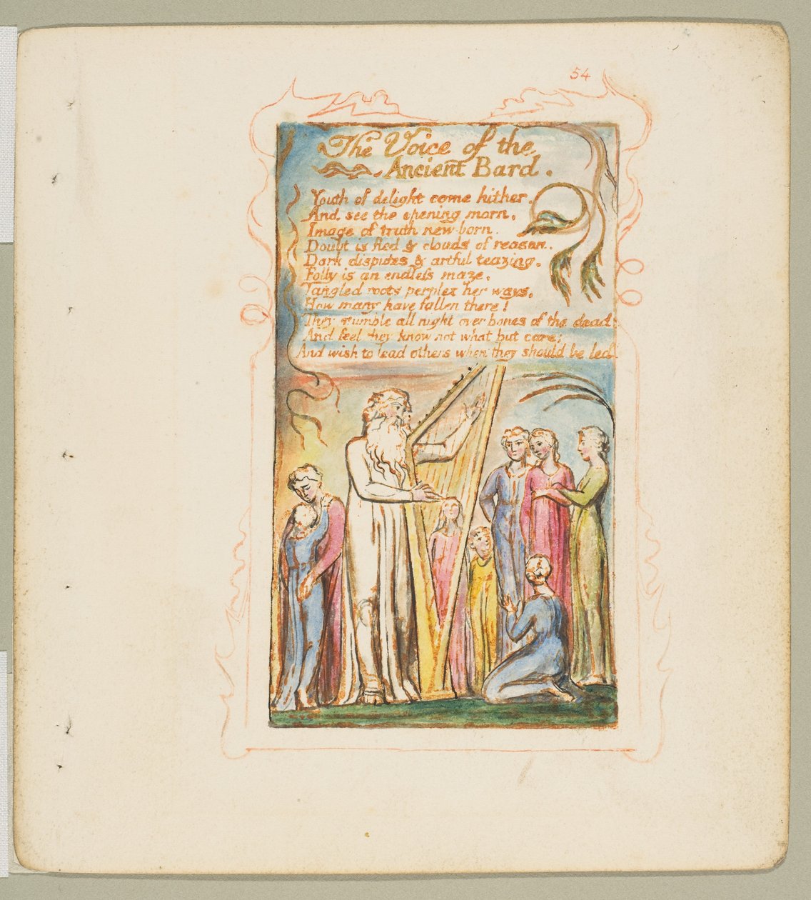 Songs of Innocence and of Experience: Voice of the Ancient Bard, ca. 1825 door William Blake