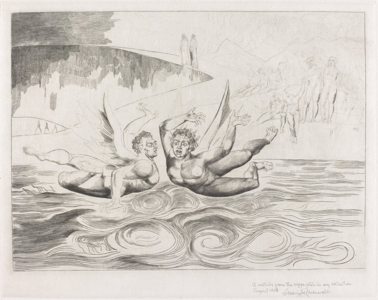 De Cirkel van de Corrupte Ambtenaren, de Duivels die Elkaar Aanvallen door William Blake