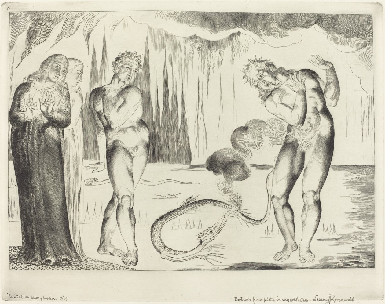 De Cirkel van de Dieven, Buoso Donati Aangevallen door de Slang door William Blake