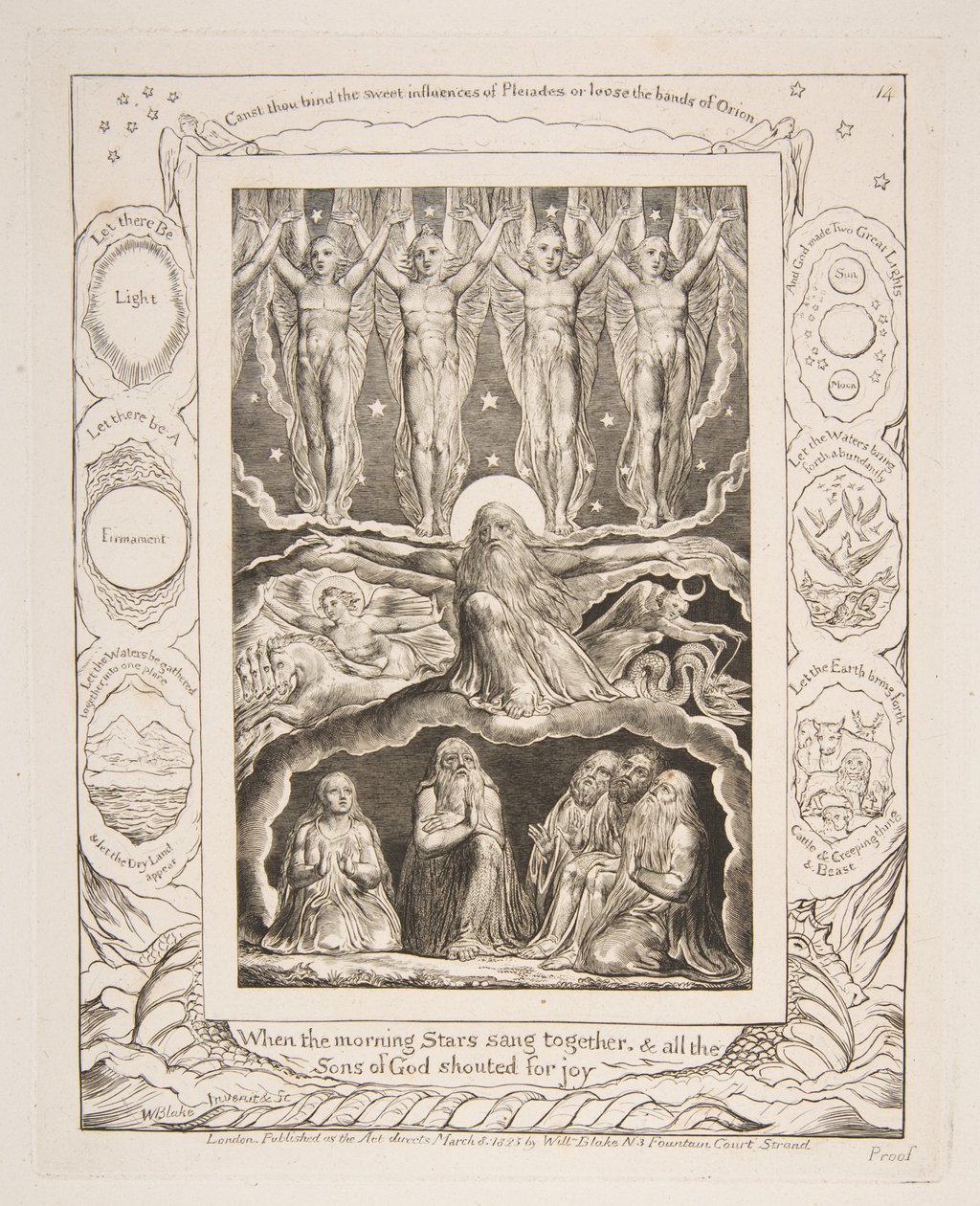 De Schepping, uit Illustraties van het Boek Job, 1825-26 door William Blake