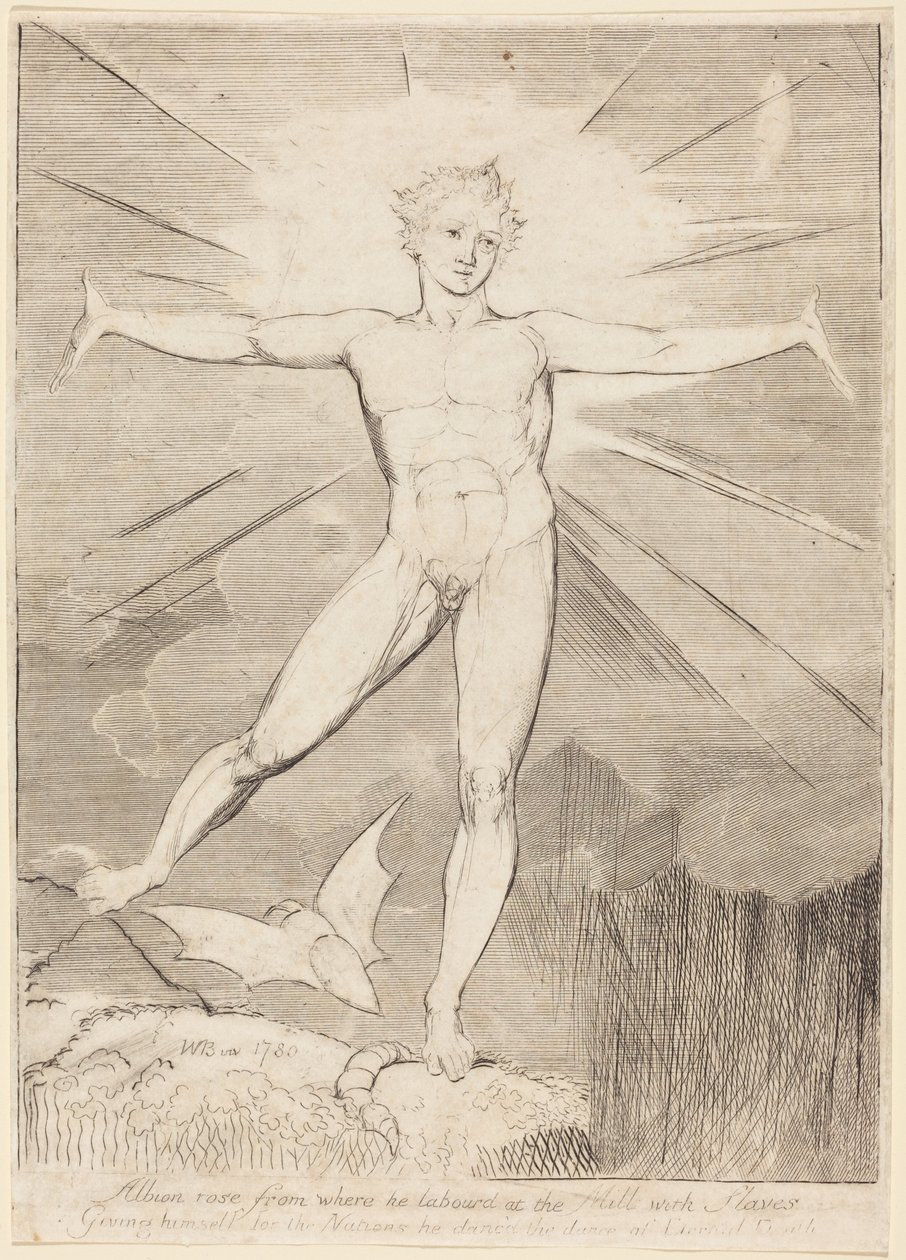 De dans van Albion (Blije dag) door William Blake