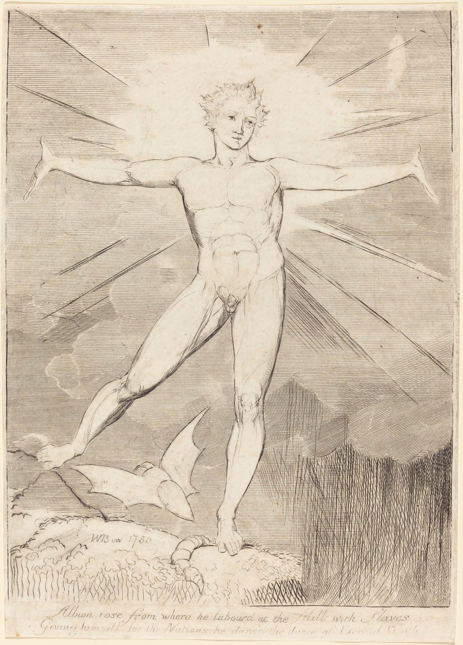 De Dans van Albion Gelukkige Dag door William Blake
