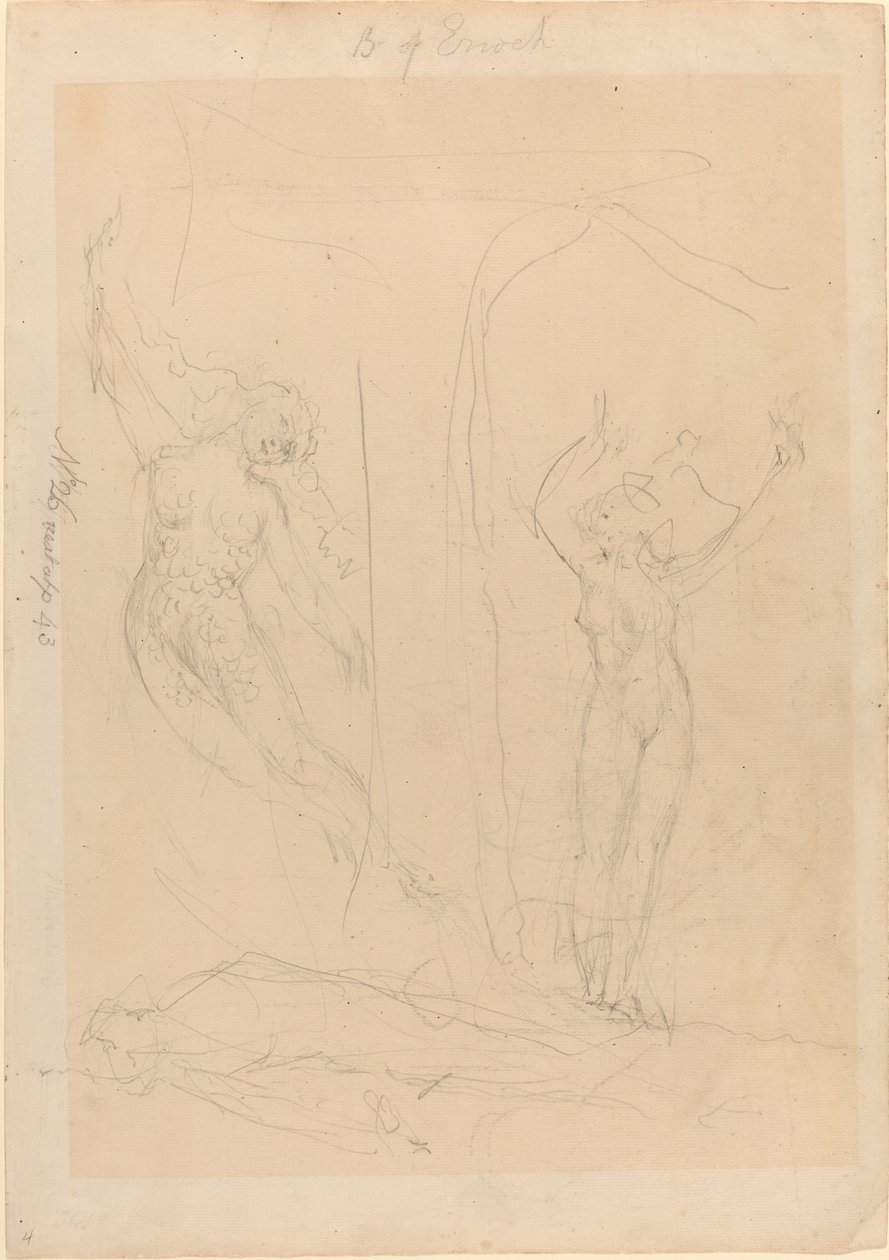 De Dochter van de Mensen Wordt een Sirene door William Blake