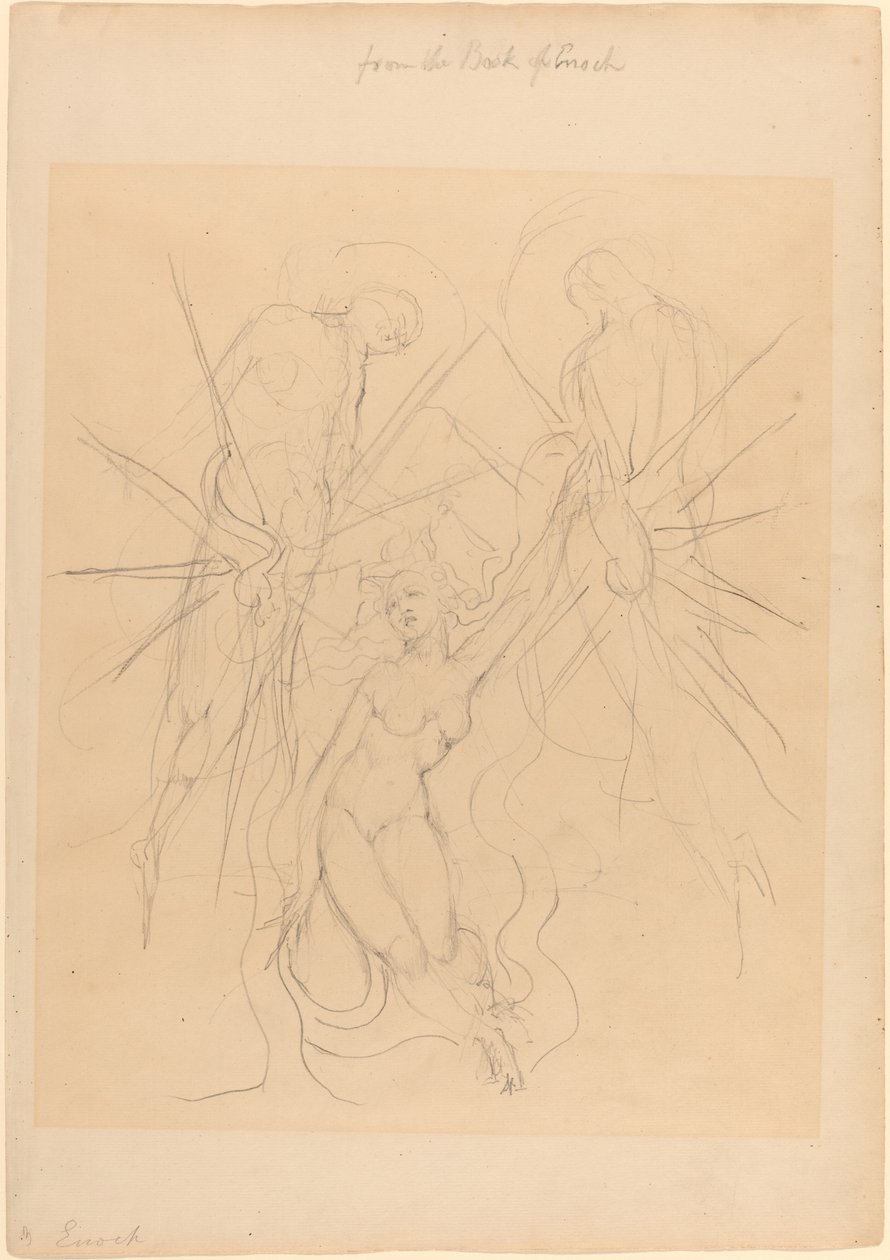 De afdaling van de engelen naar een van de dochters van de mensen door William Blake
