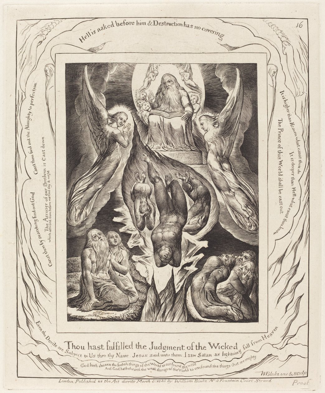 De val van Satan door William Blake