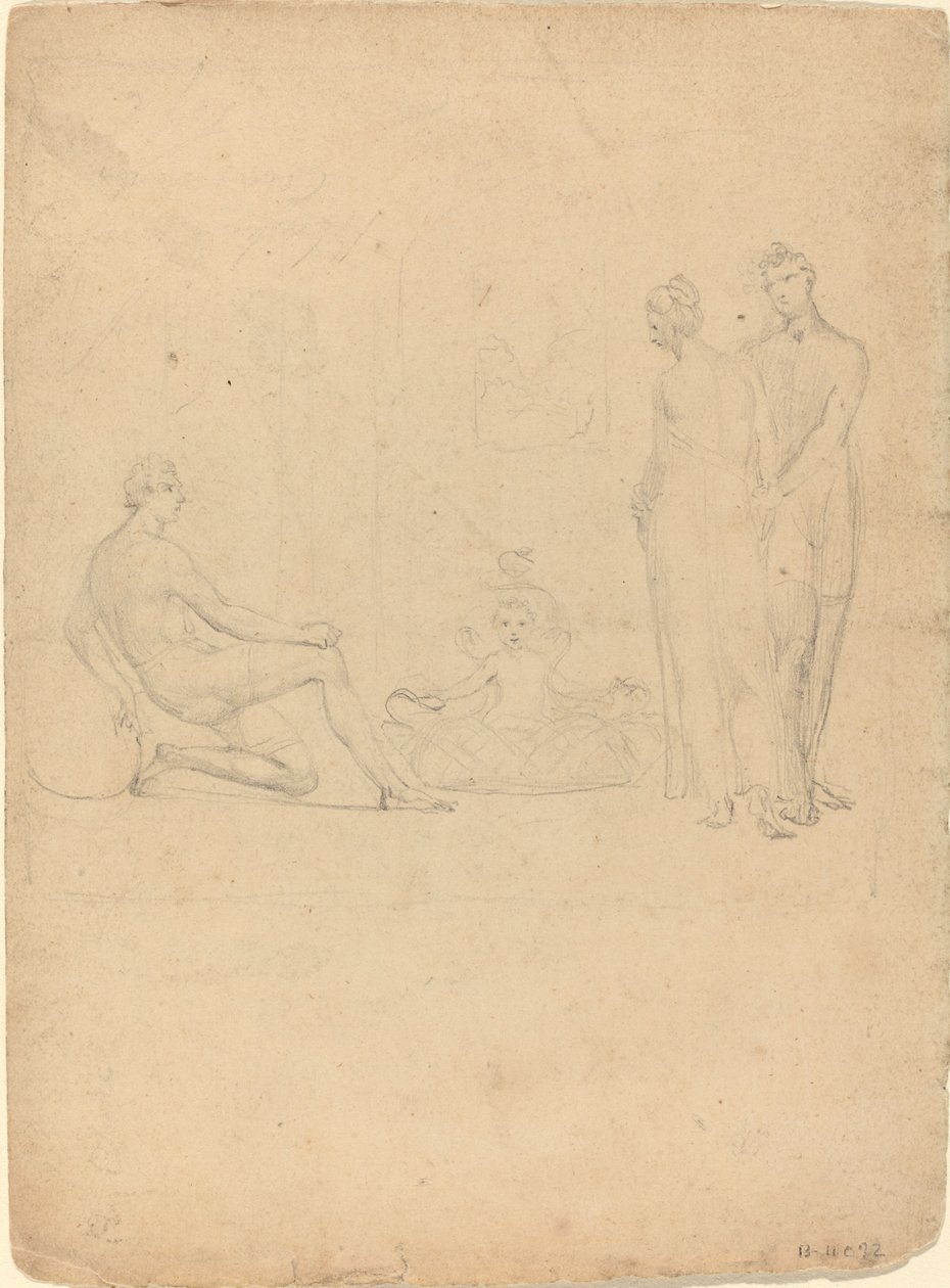 De jonge Hercules die de slangen wurgt door William Blake
