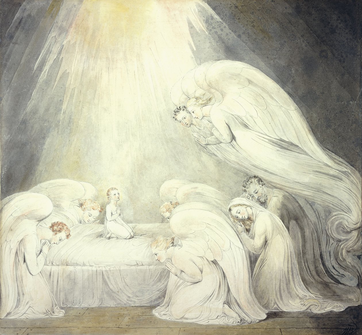 Het Kind Jezus Zegt Zijn Gebeden, ca.1805 door William Blake