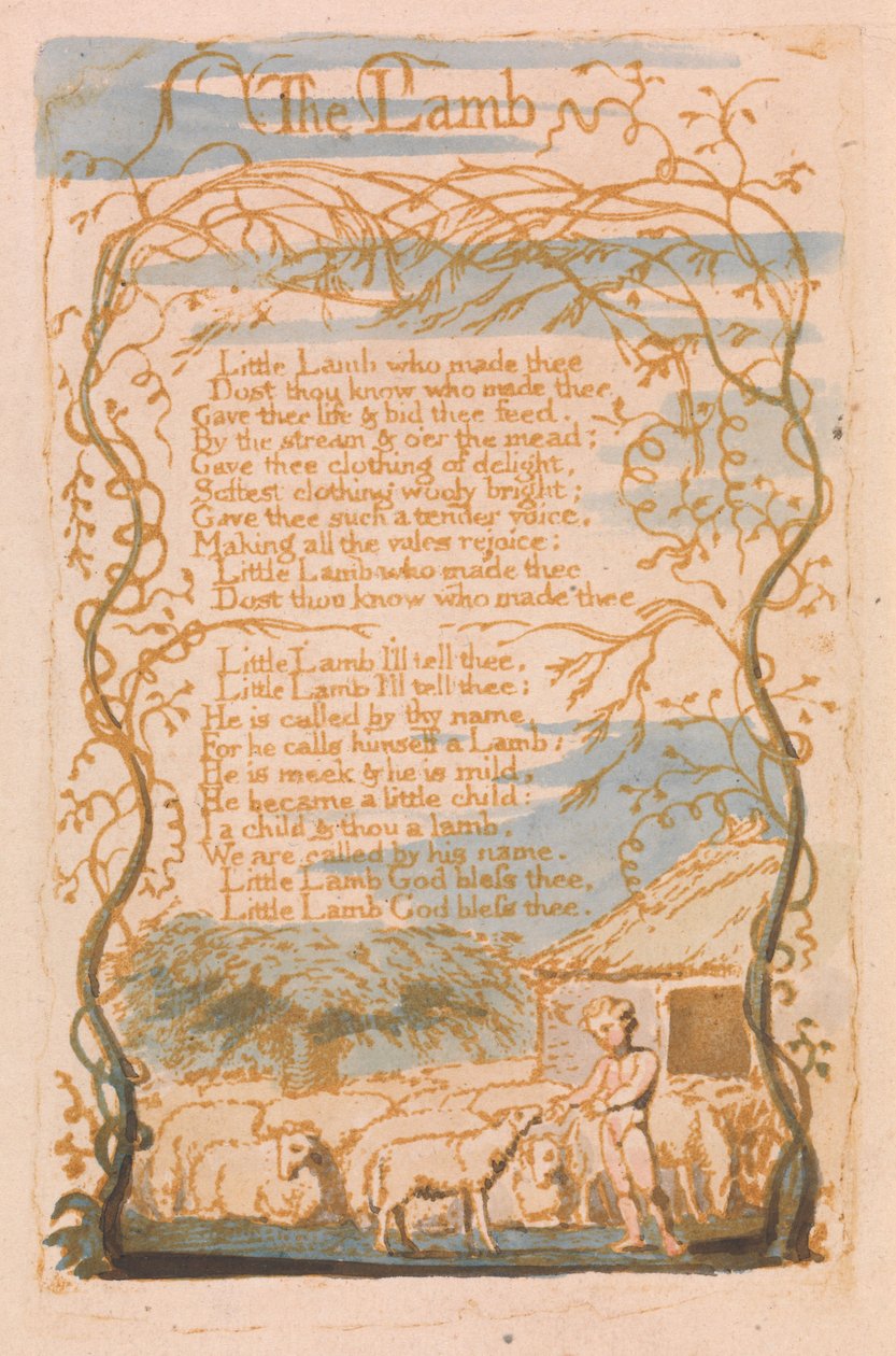 Das Lamm (Tafel 8) door William Blake
