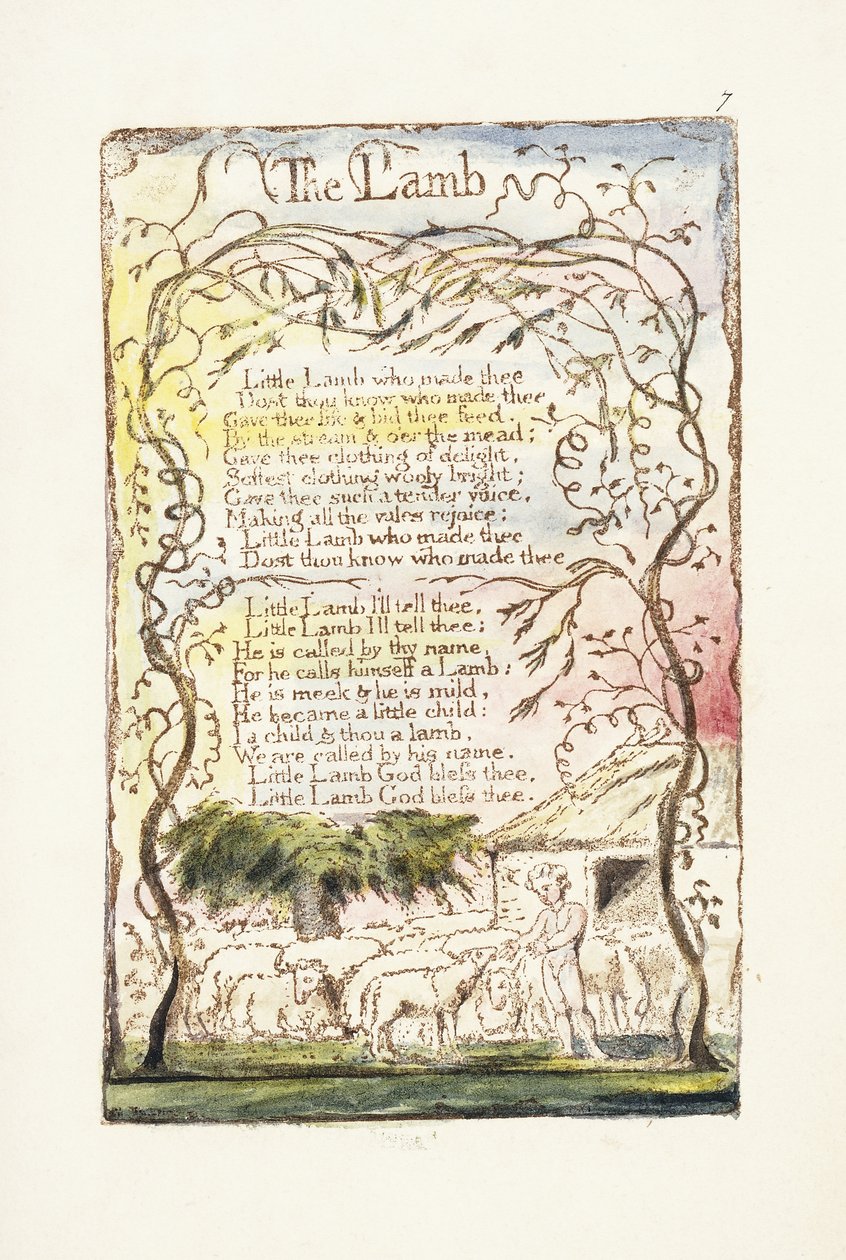 Het Lam, 1789 door William Blake