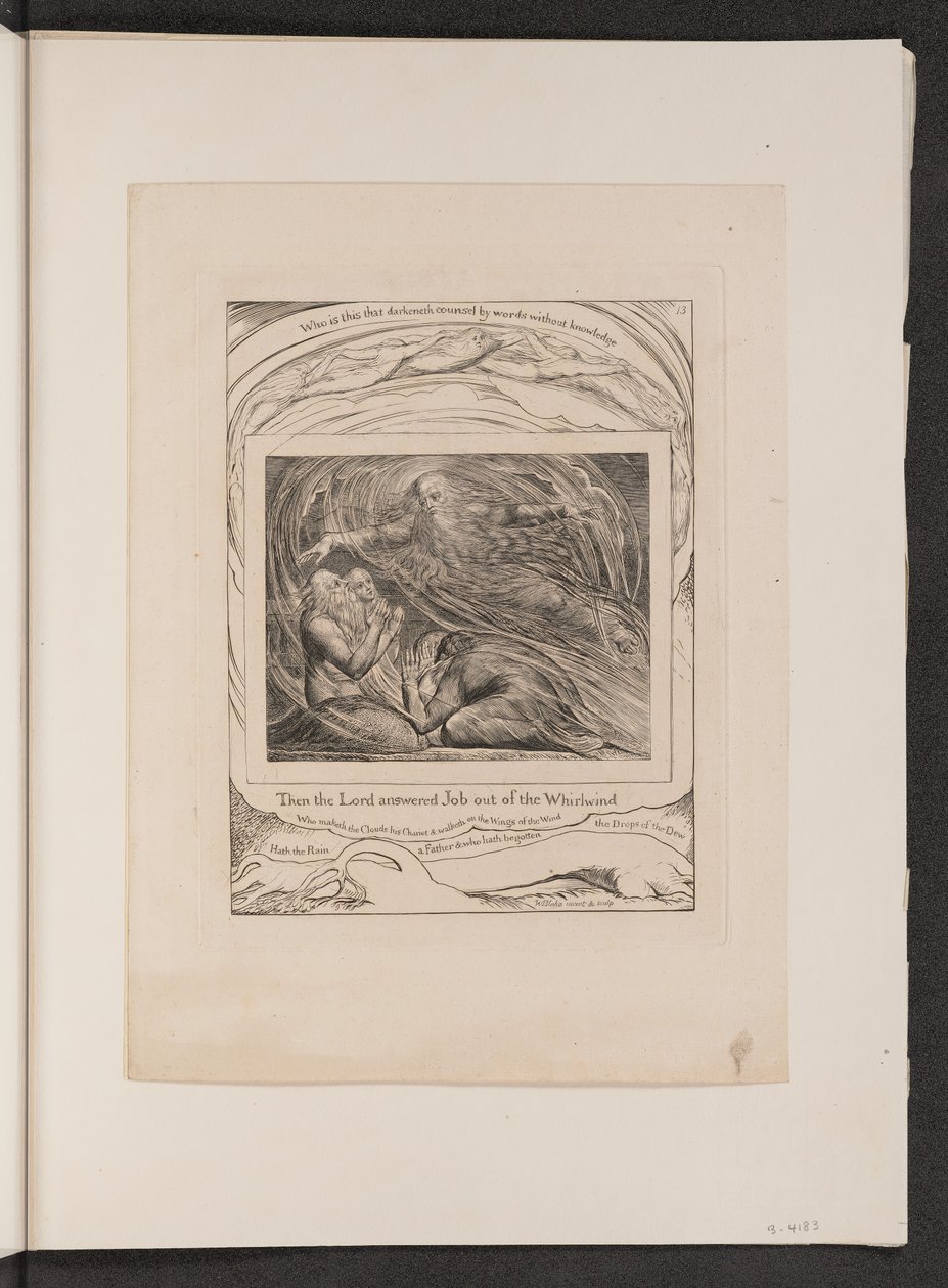 De Heer die Job Antwoordt uit de Wervelwind door William Blake