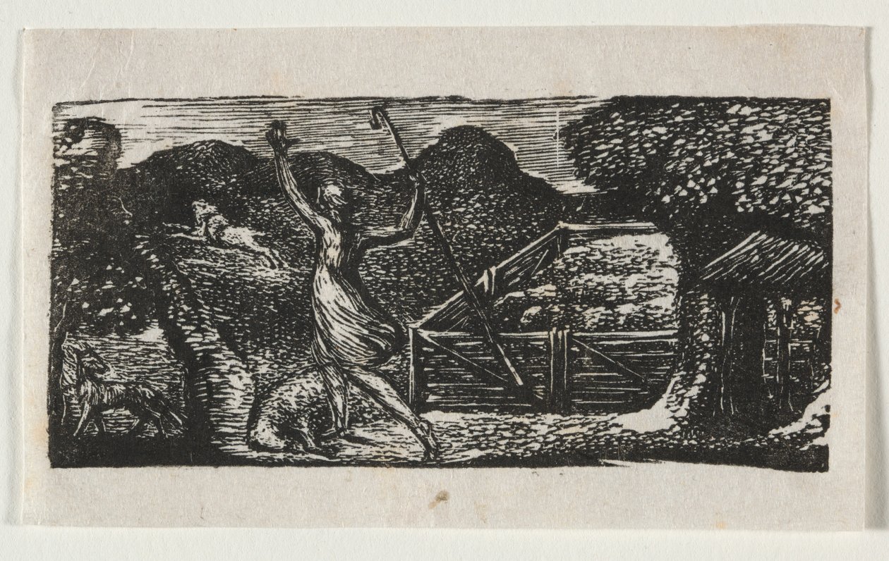 De Pastorale van Vergilius, Ecloge I: De Herder Jaagt een Wolf Weg door William Blake