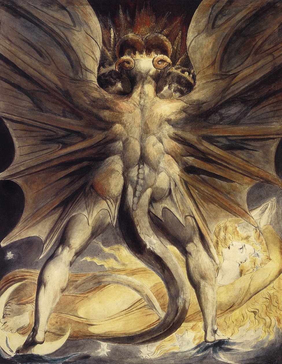 De Rode Draak en de Vrouw Bekleed met de Zon door William Blake