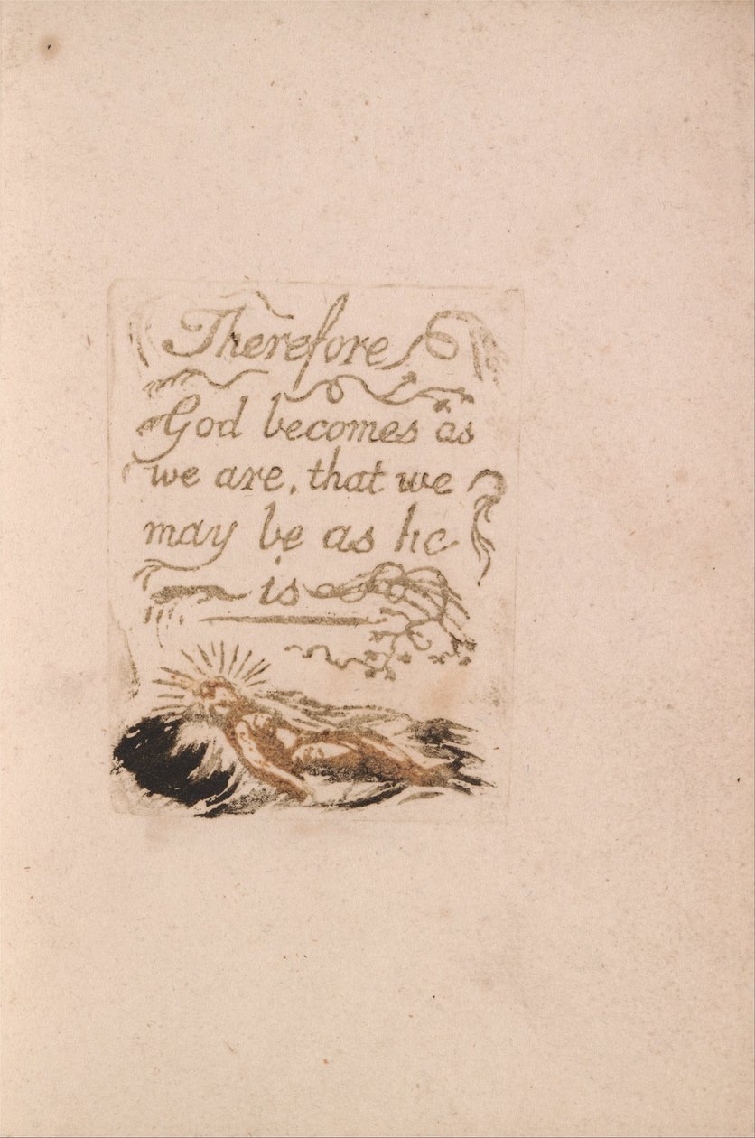 Er Is Geen Natuurlijke Religie, Plaat 9, Daarom Wordt God.... (Bentley b12) door William Blake