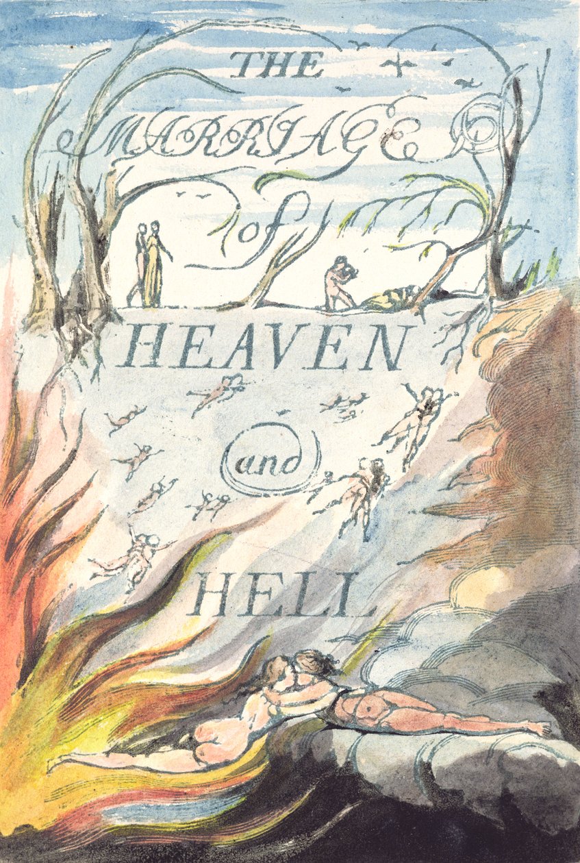 Titelpagina, uit The Marriage of Heaven and Hell door William Blake
