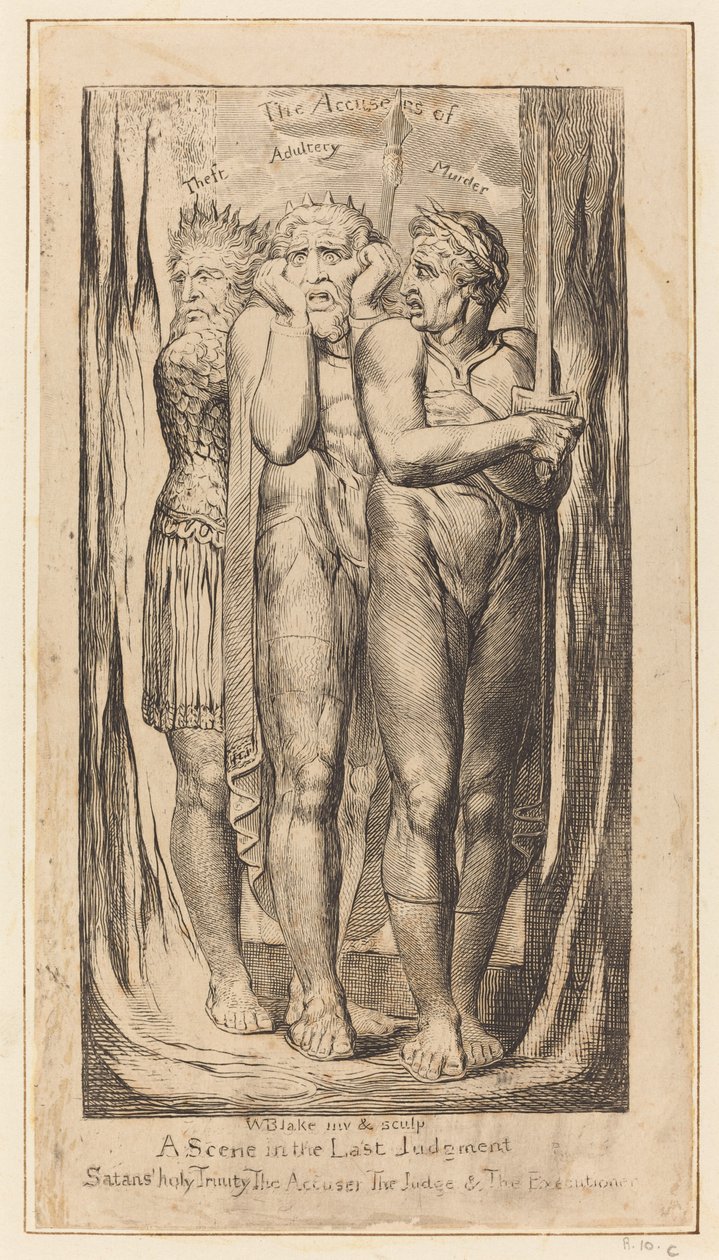 Oorlog (De Aanklagers van Diefstal, Overspel, Moord) door William Blake