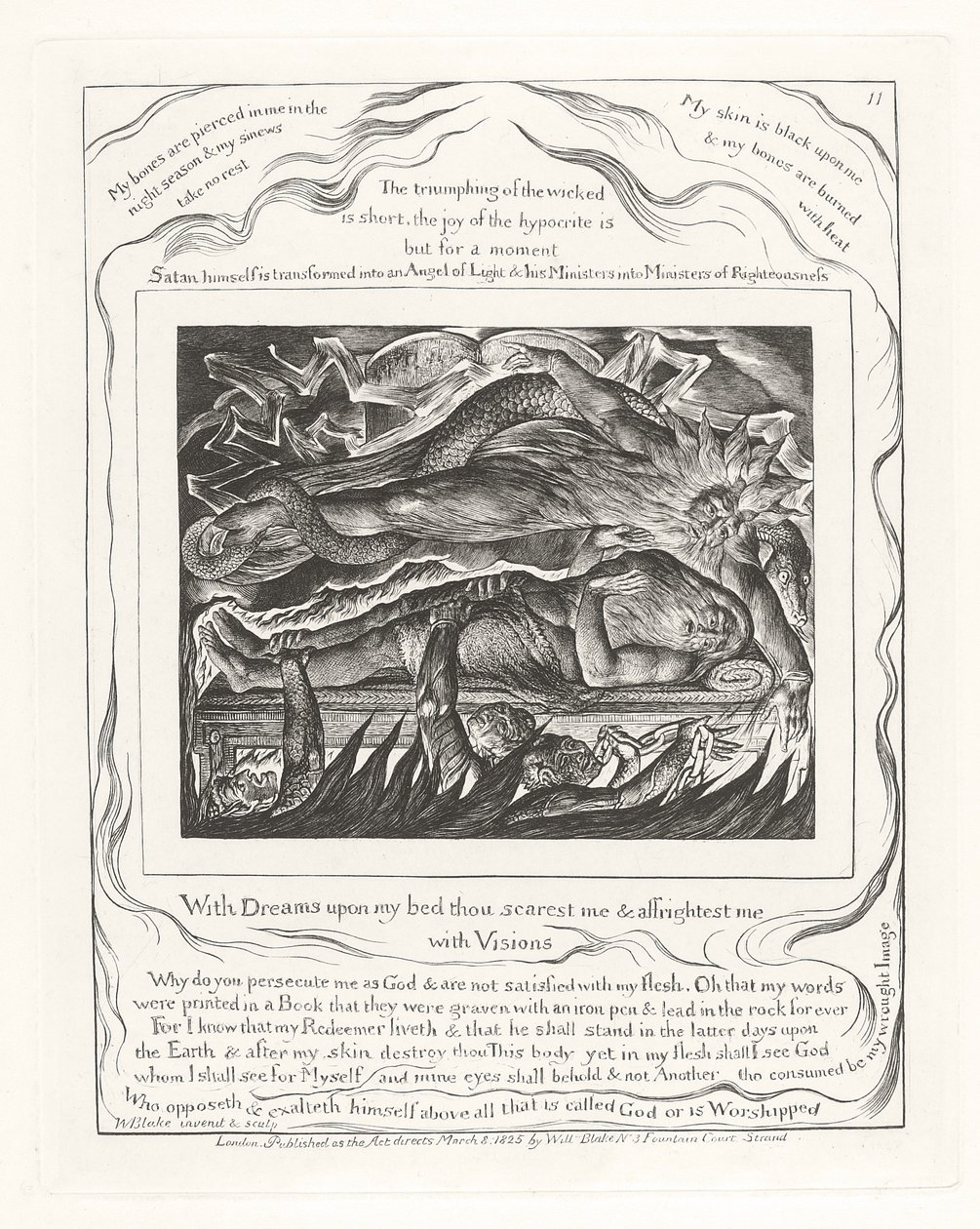 Met dromen op mijn bed schrik je me af en beangstig je me met visioenen door William Blake