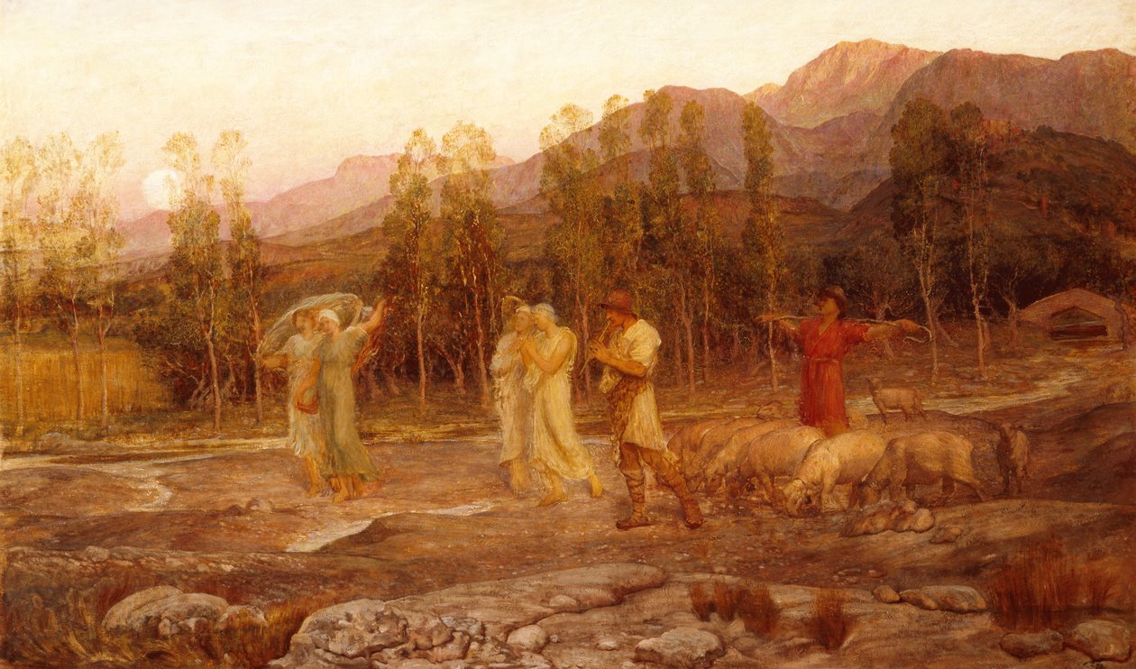 Een Pastorale, Een Herinnering aan de Vallei van Sparta door William Blake Richmond