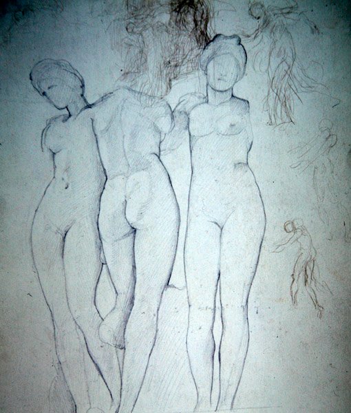 Drie naakten door William Blake Richmond