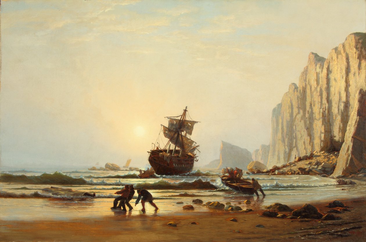 Schipbreuk bij Labrador 1867 door William Bradford