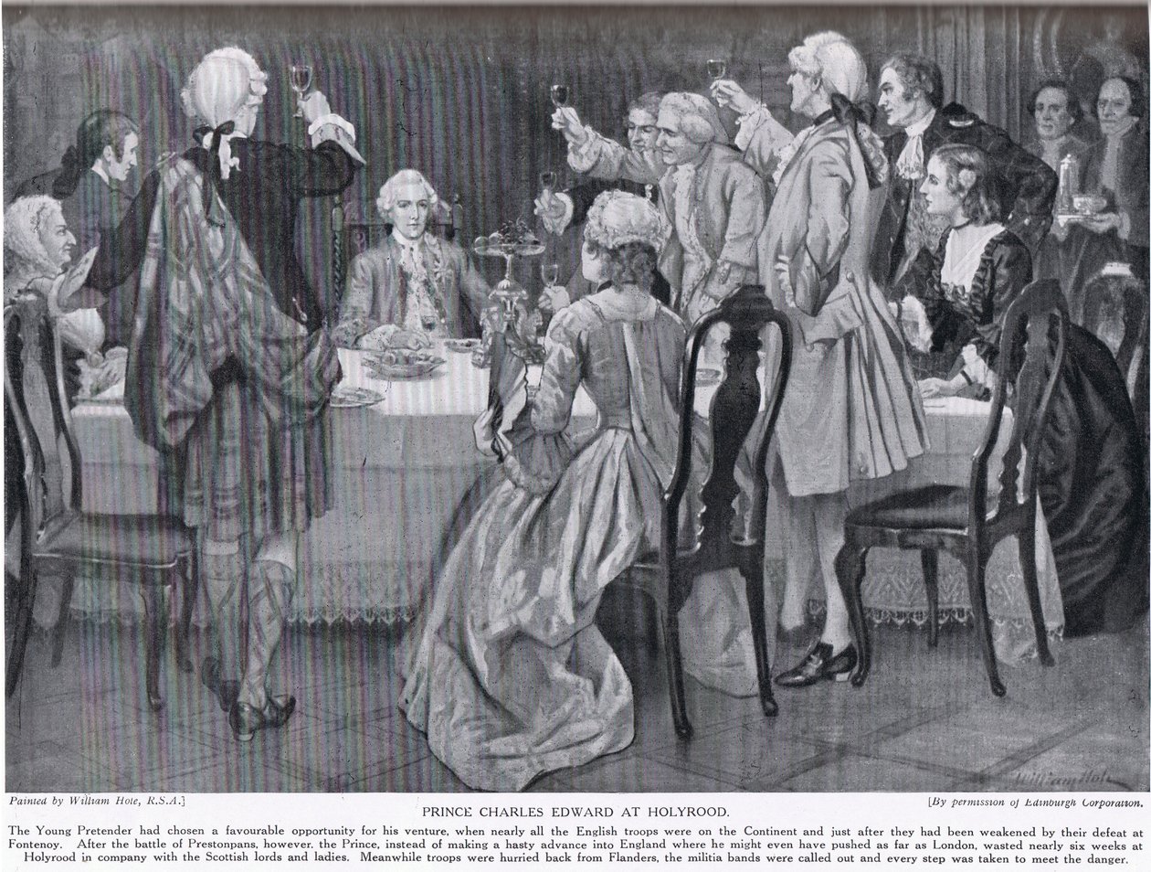 Prins Charles Edward in Holyrood, illustratie uit 