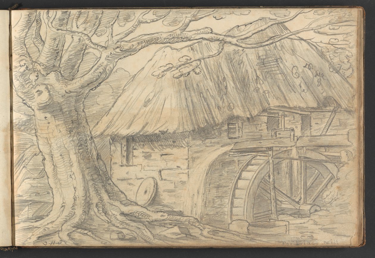 Porbridge-molen door William Brockedon