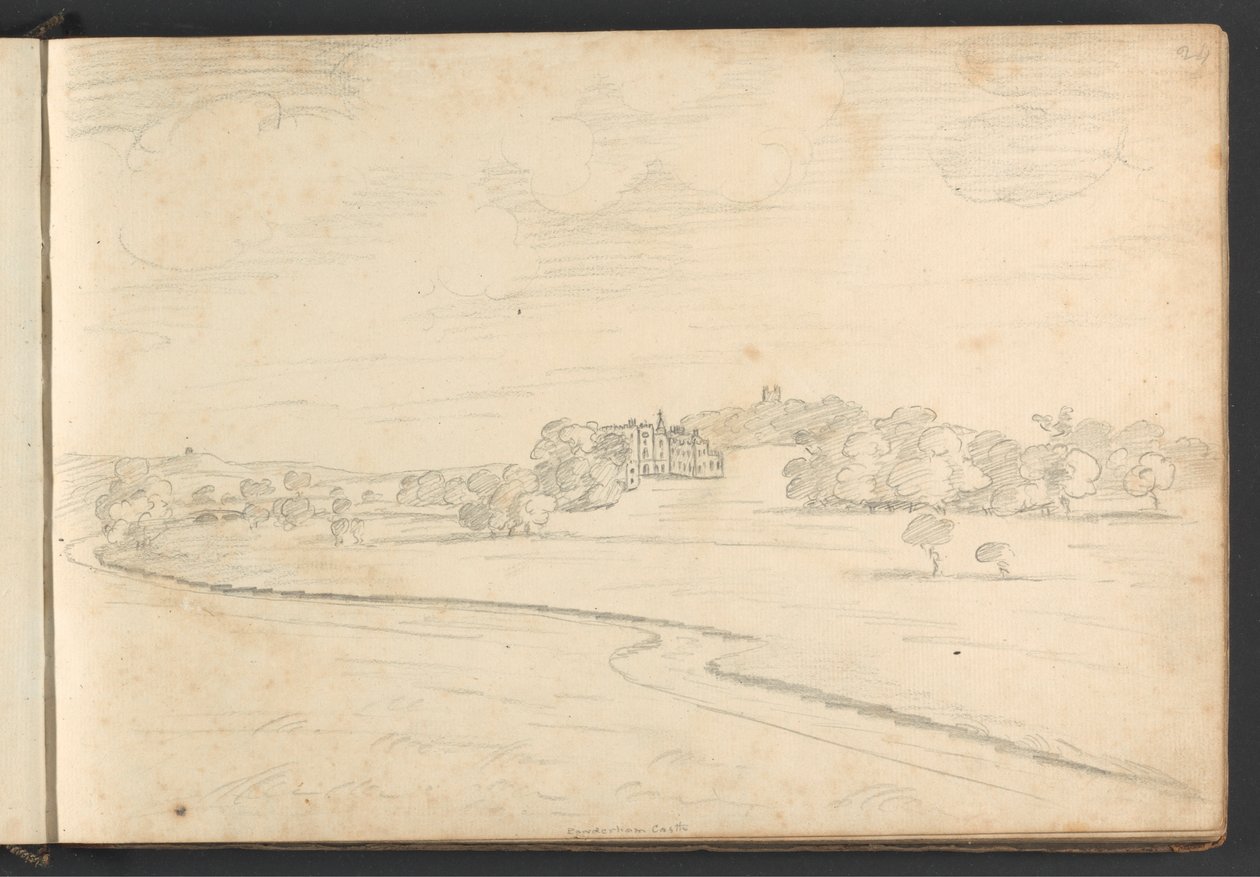 Kasteel Powderham door William Brockedon