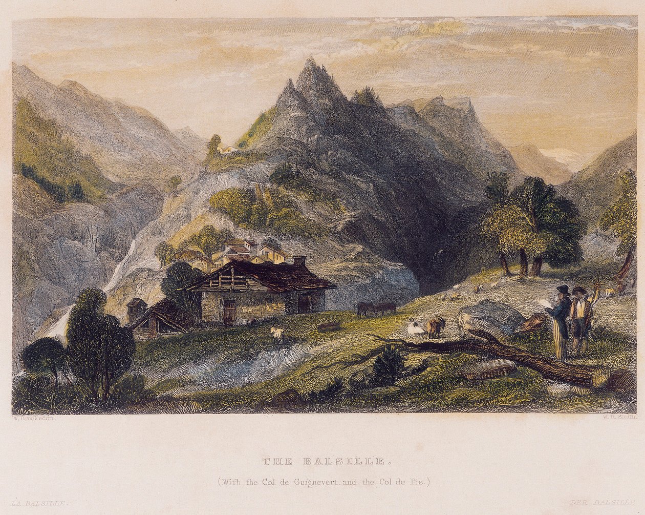 Uitzicht op de Balsille met de Col de Guignevert en de Col de Pis door William Brockedon