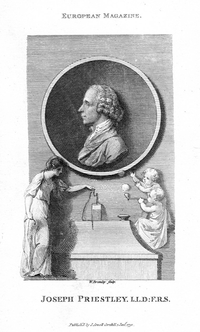Joseph Priestley, Engelse chemicus en presbyteriaanse predikant, 1791 door William Bromley