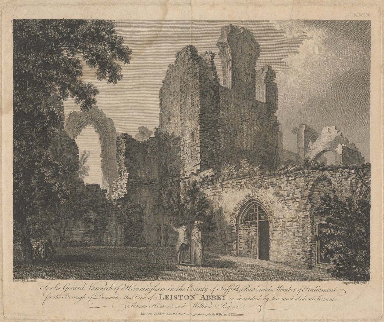 Uitzicht op Leiston Abbey door William Byrne